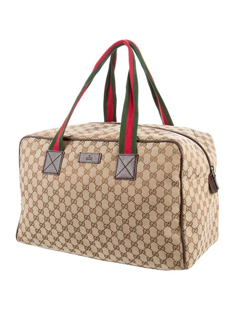 gucci canvas duffle bag|authentic Gucci duffle bags.